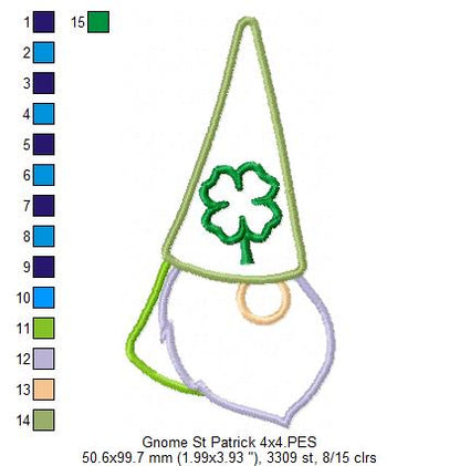 Little St. Patrick's Gnome - Applique