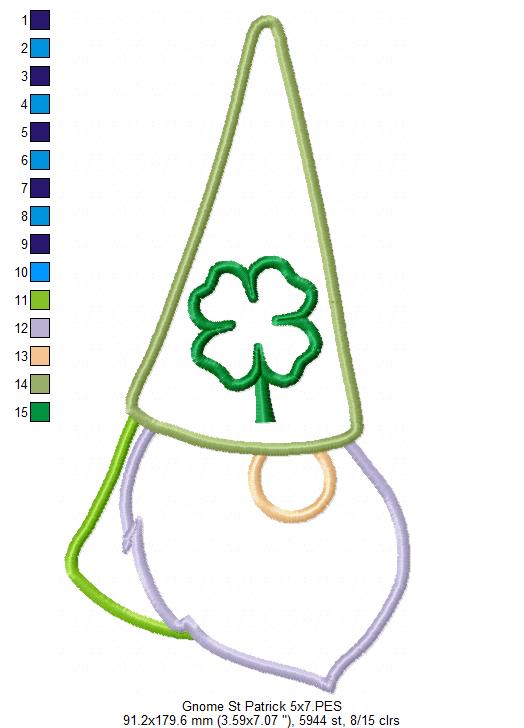 Little St. Patrick's Gnome - Applique