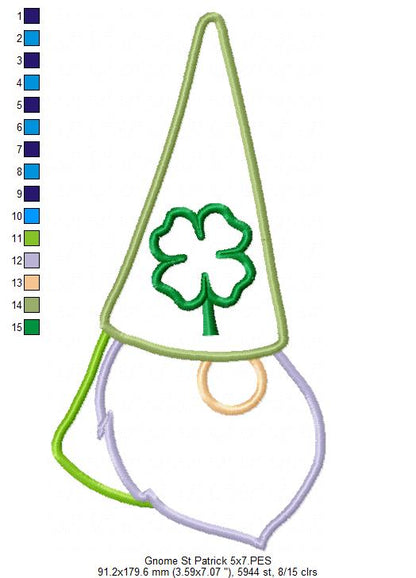 Little St. Patrick's Gnome - Applique