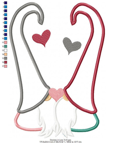 Gnomes in Love - Applique