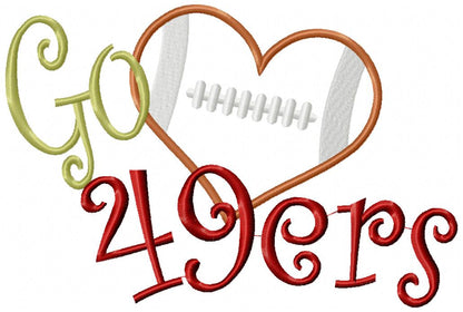 Football Go 49ers - Applique