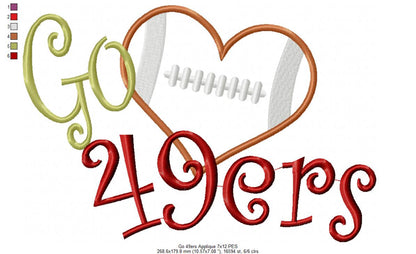 Football Go 49ers - Applique