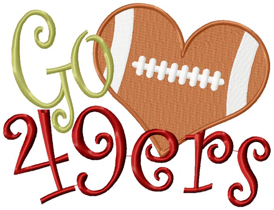 Football Go 49ers - Fill Stitch