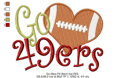 Football Go 49ers - Fill Stitch