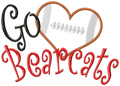 Football Go Bearcats - Applique