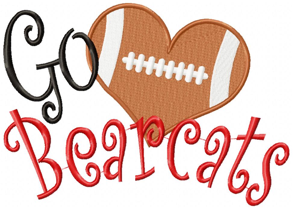 Football Go Bearcats - Fill Stitch