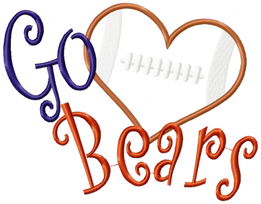Football Go Bears - Applique