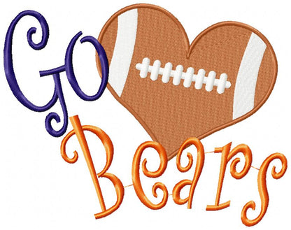 Football Go Bears - Fill Stitch