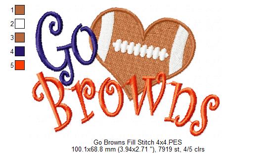 Go Browns – Fill Stitch – Machine Embroidery Design