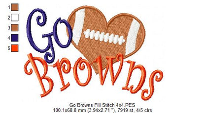 Go Browns – Fill Stitch – Machine Embroidery Design