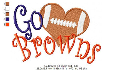 Go Browns – Fill Stitch – Machine Embroidery Design
