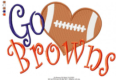 Go Browns – Fill Stitch – Machine Embroidery Design