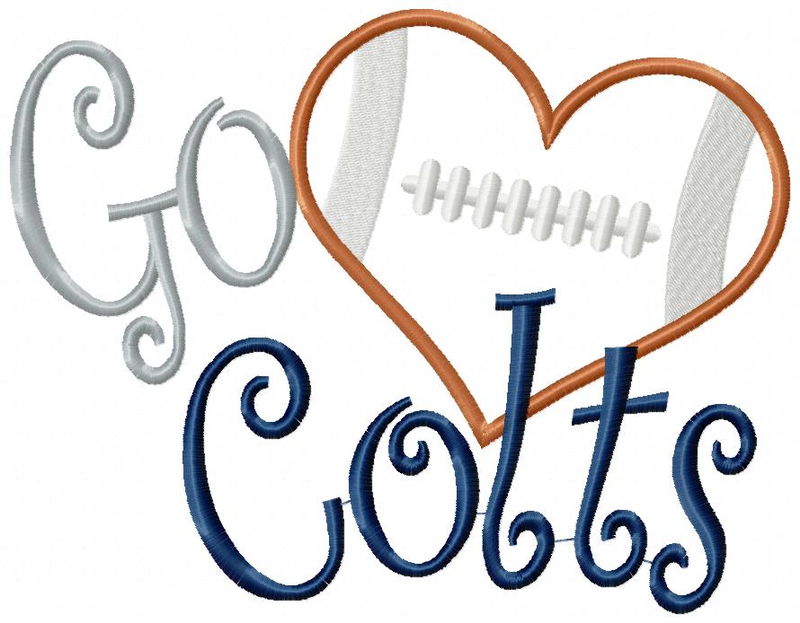 Go Colts - Appliqué – Machine Embroidery Design