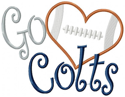 Go Colts - Appliqué – Machine Embroidery Design