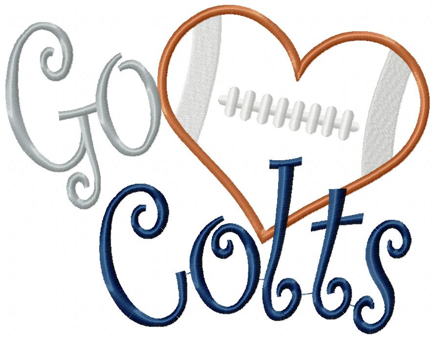 Football Go Colts - Applique