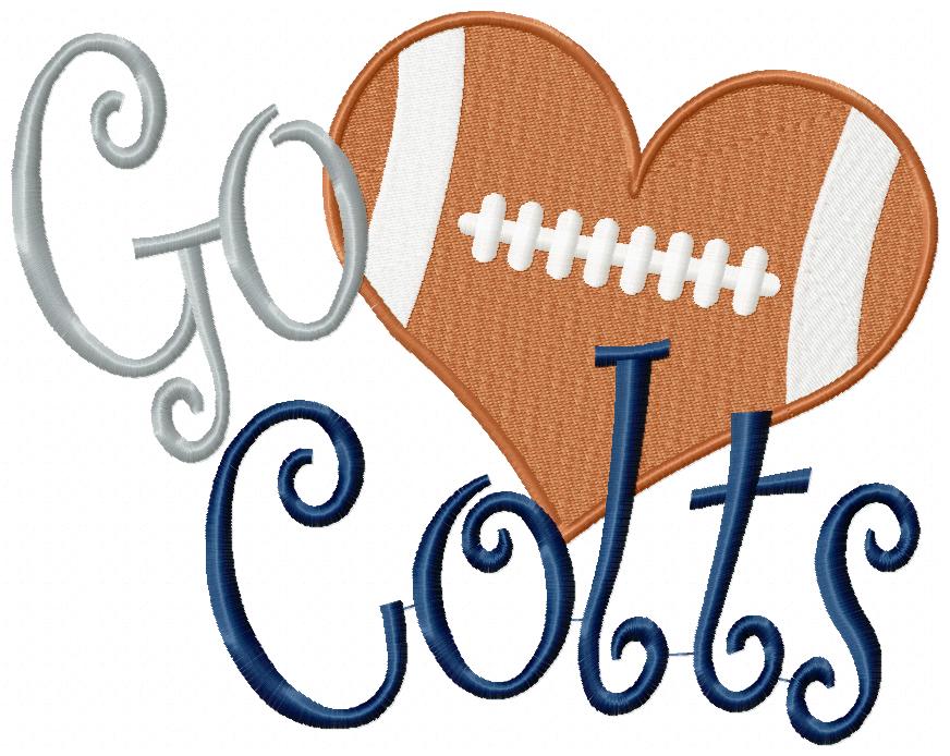 Football Go Colts - Fill Stitch