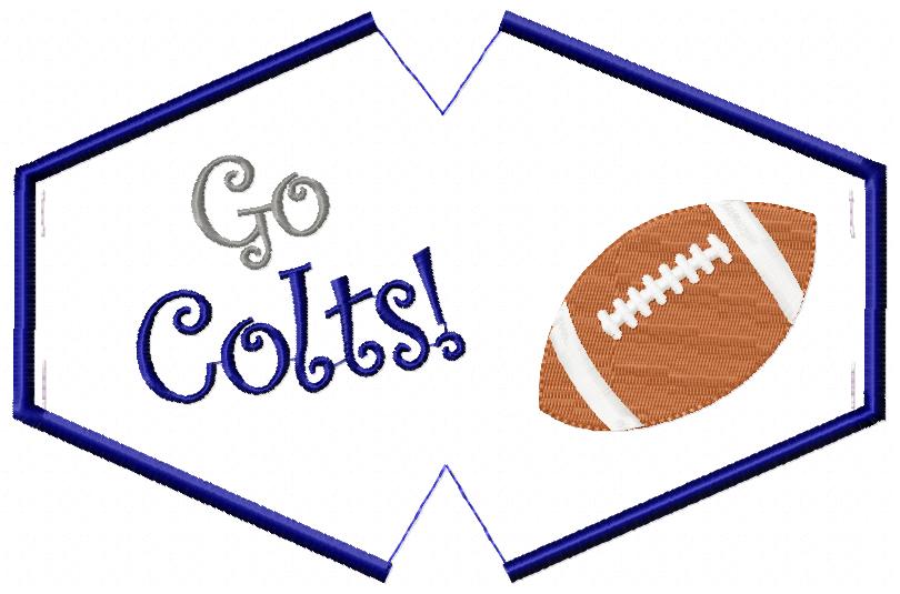 Go Colts! Face Mask - ITH Project - Machine Embroidery Design
