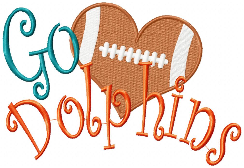 Go Dolphins – Fill Stitch – Machine Embroidery Design