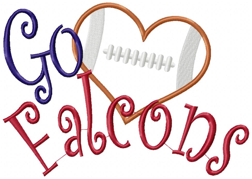 Football Go Falcons - Applique