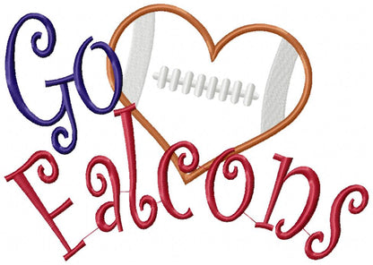 Football Go Falcons - Applique