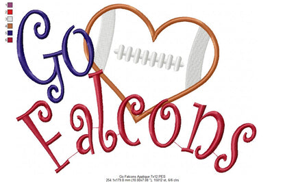 Football Go Falcons - Applique