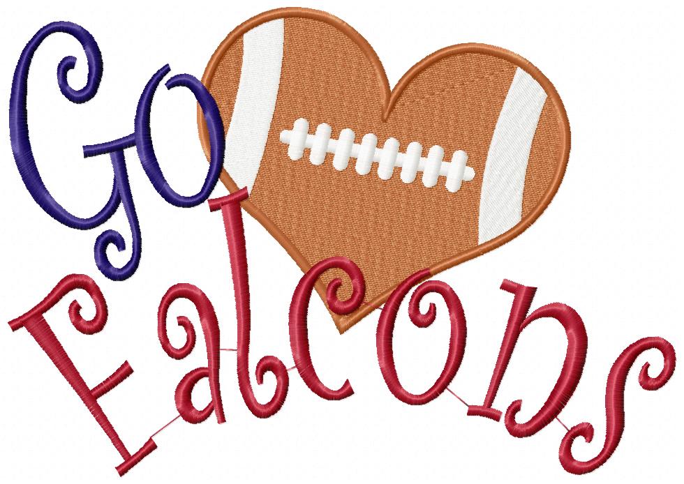 Football Go Falcons - Fill Stitch