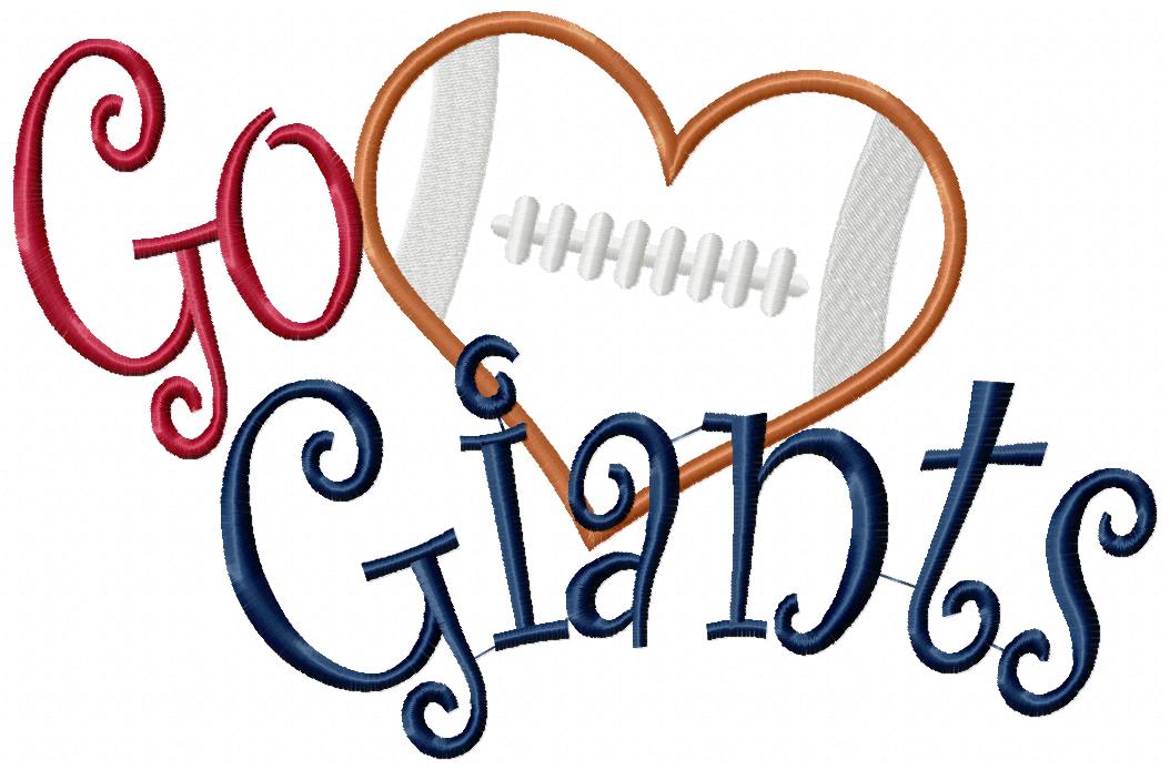 Football Go Giants - Applique