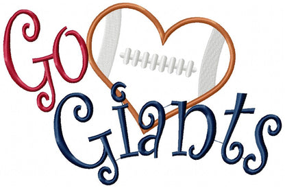 Football Go Giants - Applique