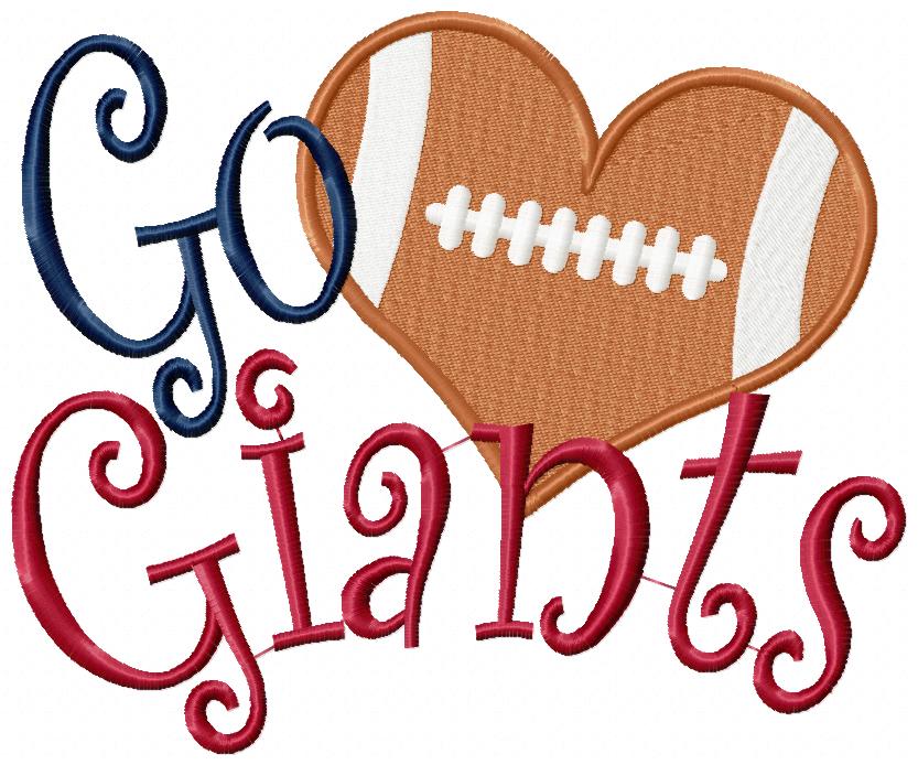 Football Go Giants - Fill Stitch