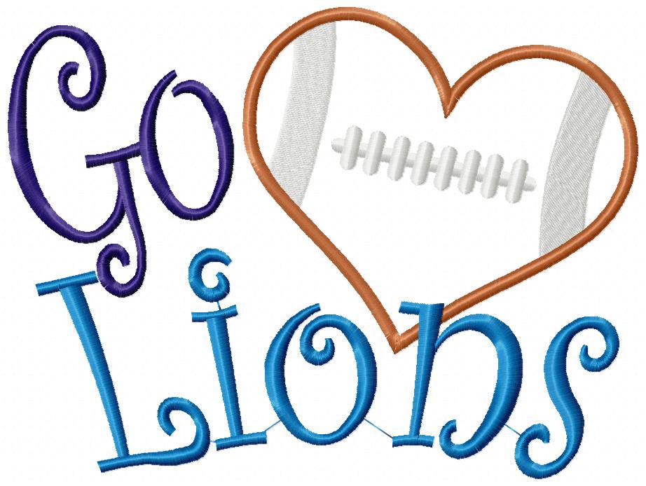 Football Go Lions - Applique