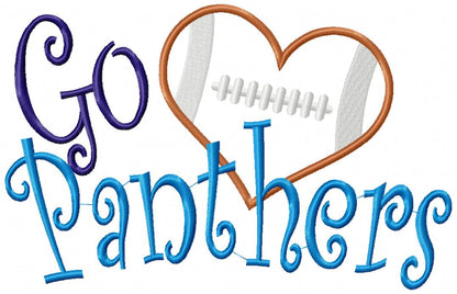 Go Panthers – Appliqué – Machine Embroidery Design
