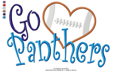Go Panthers – Appliqué – Machine Embroidery Design
