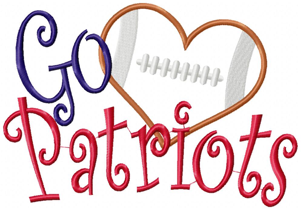 Football Go Patriots - Applique