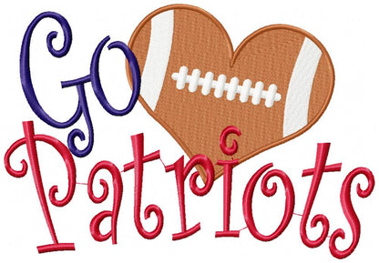Football Go Patriots - Fill Stitch