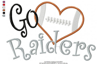 Football Go Raiders - Applique