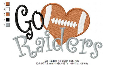Football Go Raiders - Fill Stitch