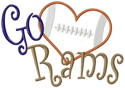 Go Rams – Appliqué – Machine Embroidery Design