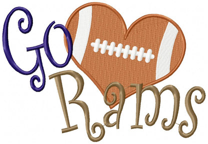 Go Rams – Fill Stitch – Machine Embroidery Design