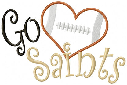 Go Saints – Appliqué – Machine Embroidery Design