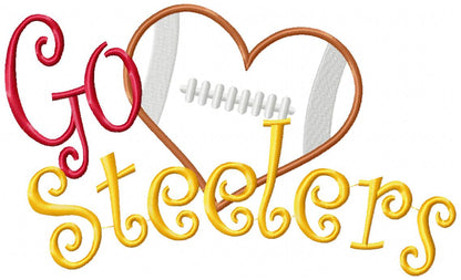 Football Go Steelers - Applique Embroidery