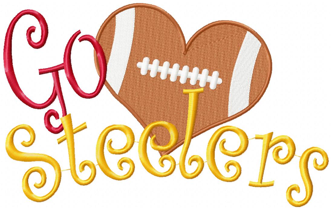 Football Go Steelers - Fill Stitch Embroidery