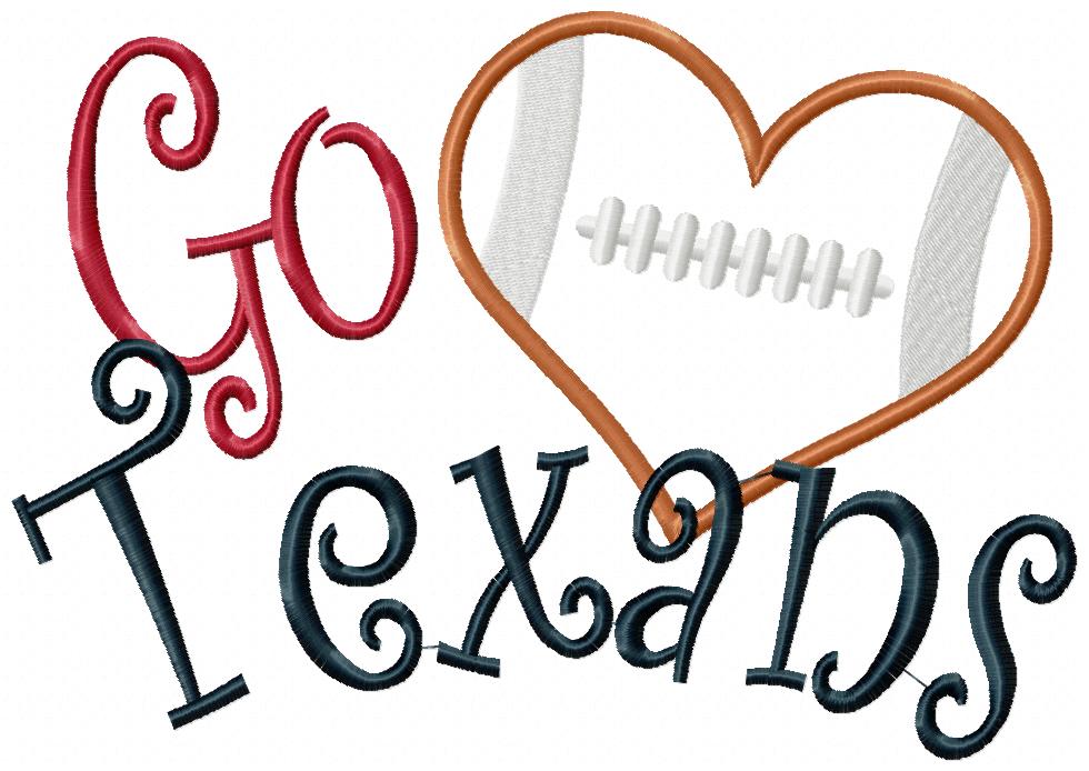 Go Texans - Appliqué – Machine Embroidery Design
