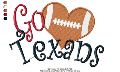 Go Texans - Fill Stitch – Machine Embroidery Design