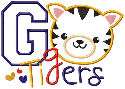 Go Tigers Cute Boy - Applique