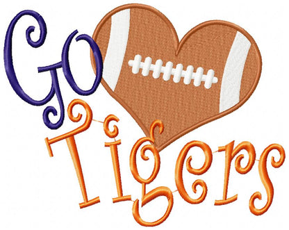 Football Go Tigers - Fill Stitch