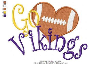 Football Go Vikings - Fill Stitch