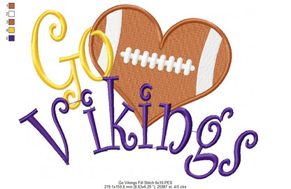 Football Go Vikings - Fill Stitch