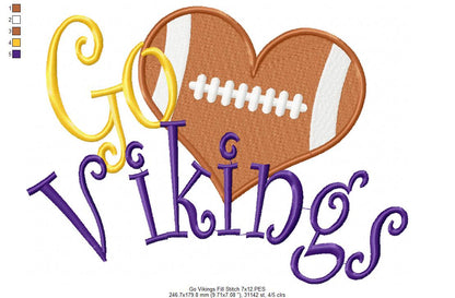 Football Go Vikings - Fill Stitch