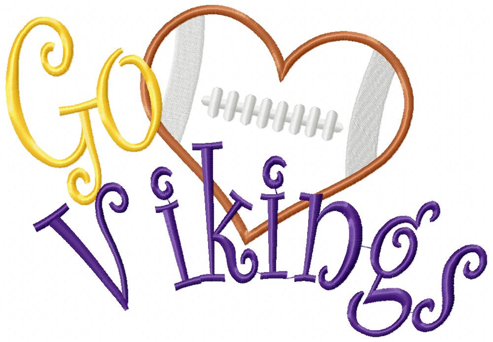 Football Go Vikings - Applique