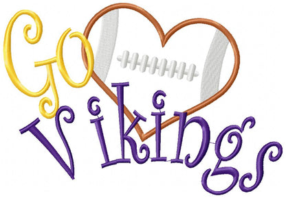 Football Go Vikings - Applique